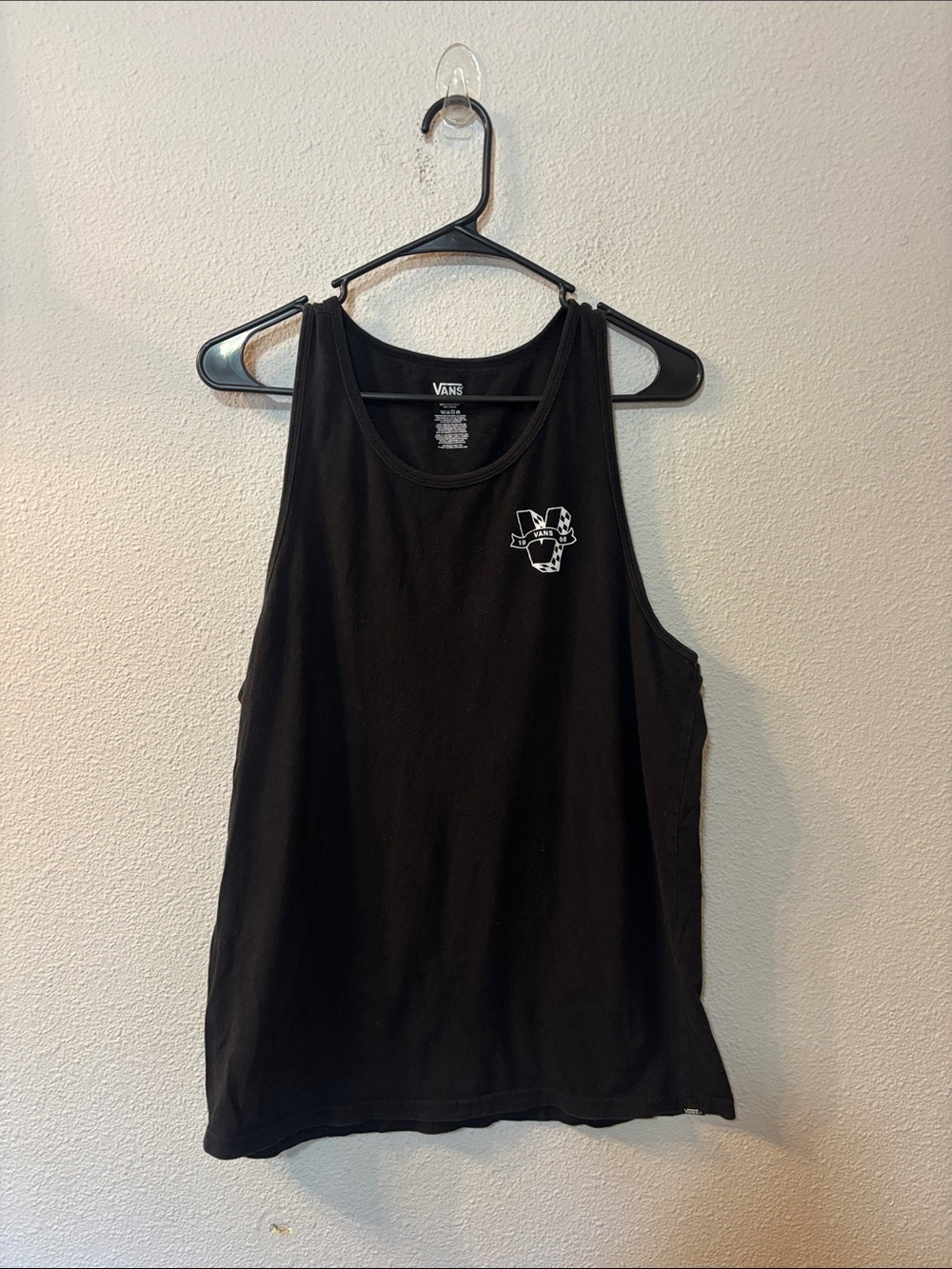 Vans Black Tank Top with Small White Logo
